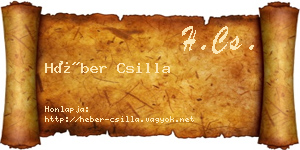 Héber Csilla névjegykártya